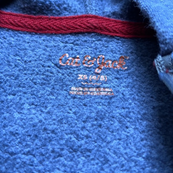 Cat & Jack Kid Boy Youth Blue/Gray Zip Up Sweater Hoodie - Picture 3 of 5